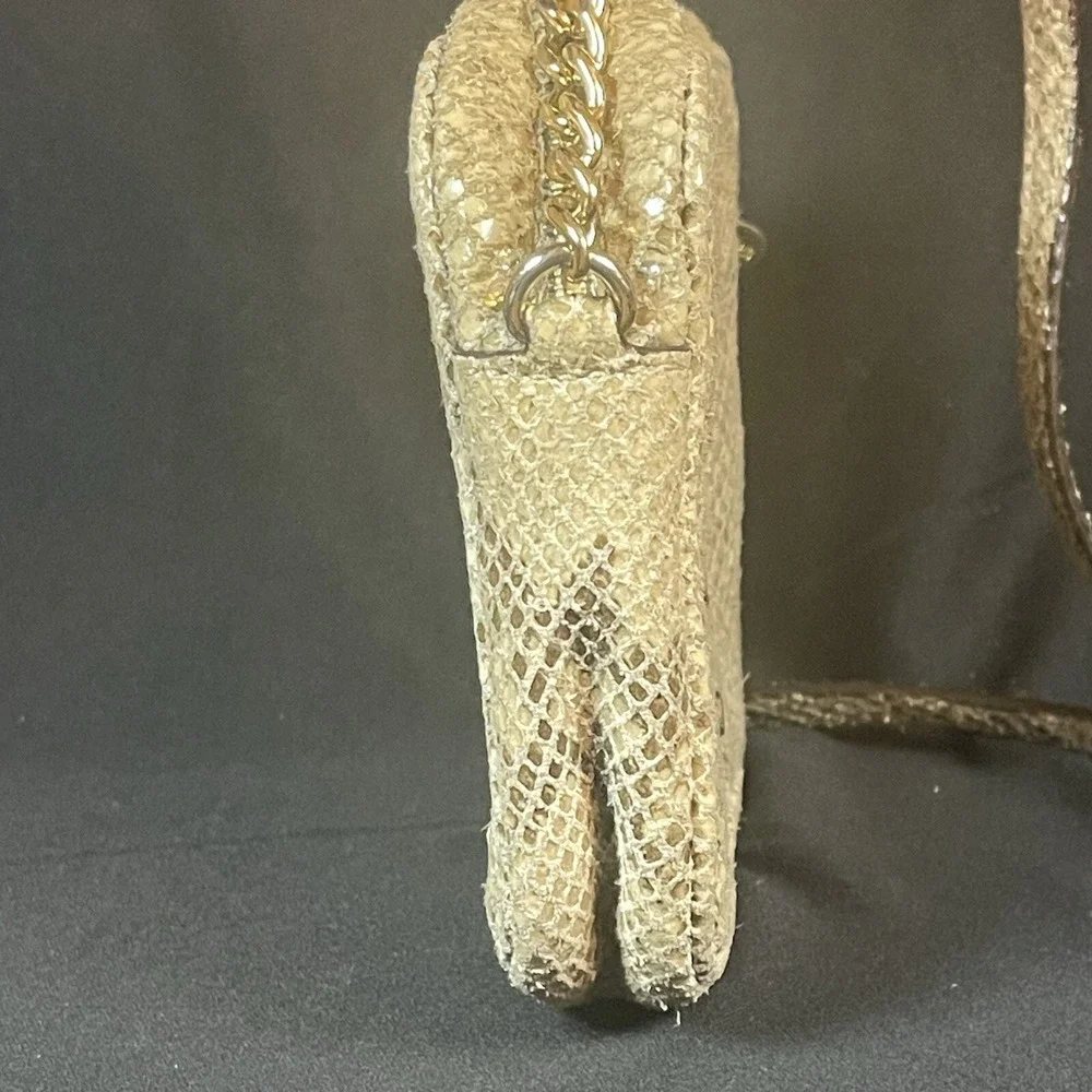 Michael Kors Uptown Astor Snake‎ Skin Crossbody Bag Purse Chain Strap Studded
